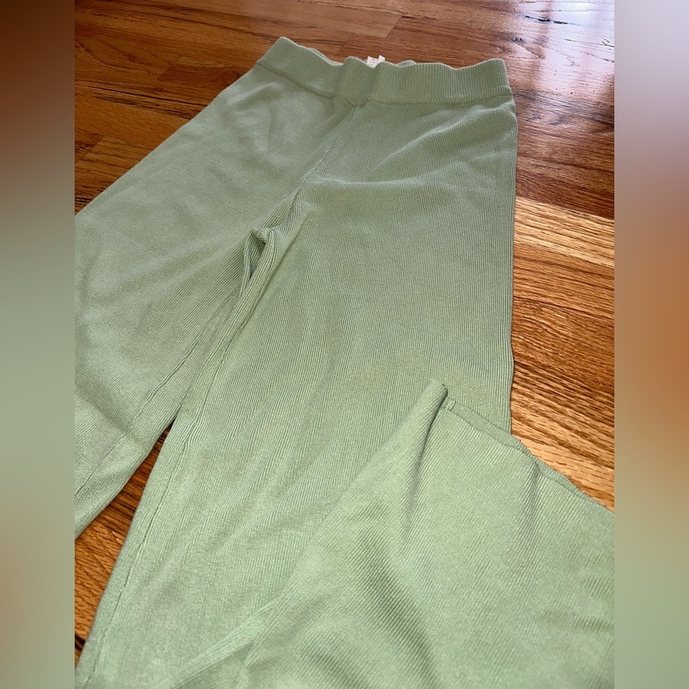 Princess Polly Sage Green bootcut joggers